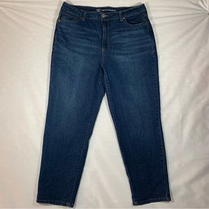 WOMENS 13 NO BOUNDARIES STRAIGHT SLIM JEANS BLUE DARK WASH STRETCHY HIGH RISE